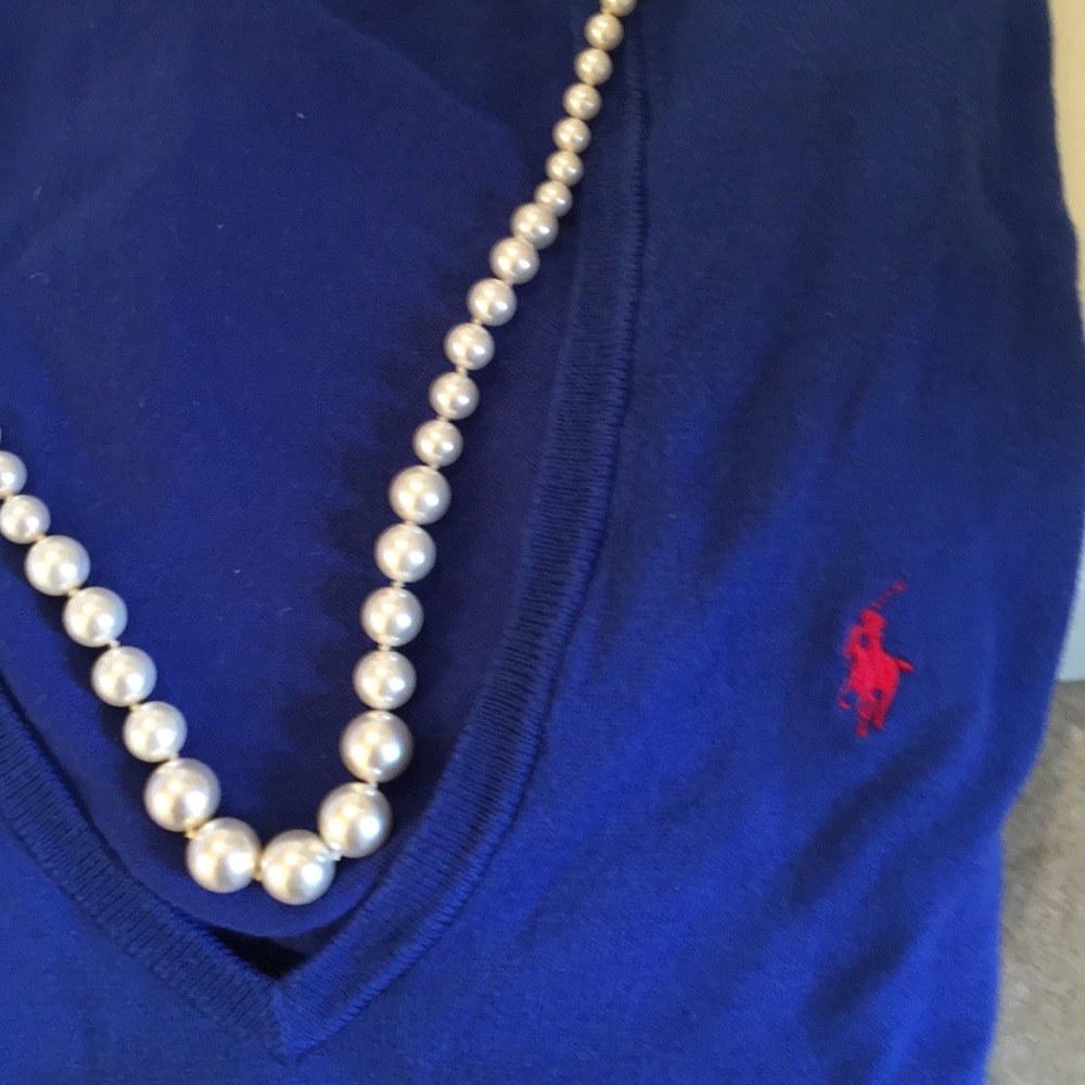 Royal blue Ralph Lauren pullover V-neck sweater